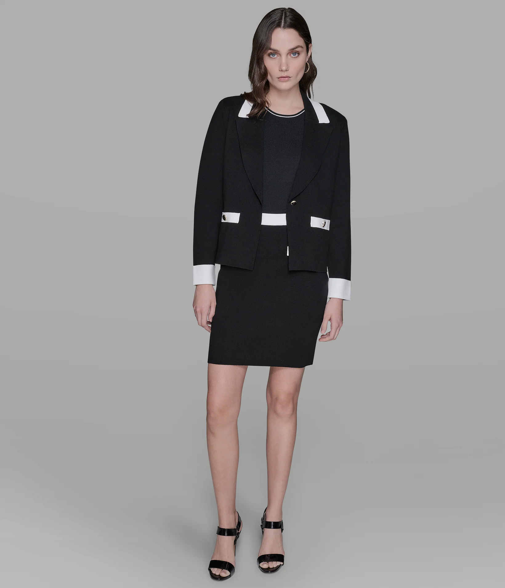 LONG SLEEVE KNIT BLAZER - Image 3