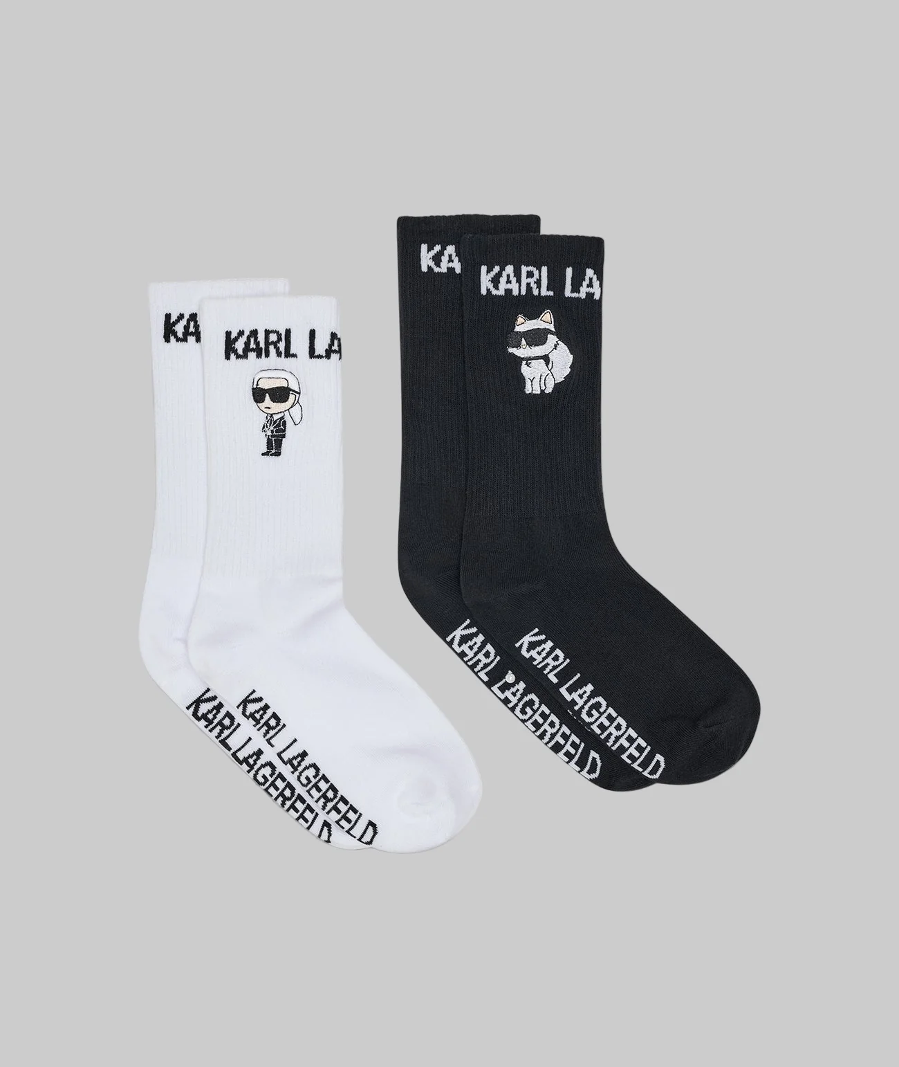 EMBROIDERED CREW SOCKS 2-PACK