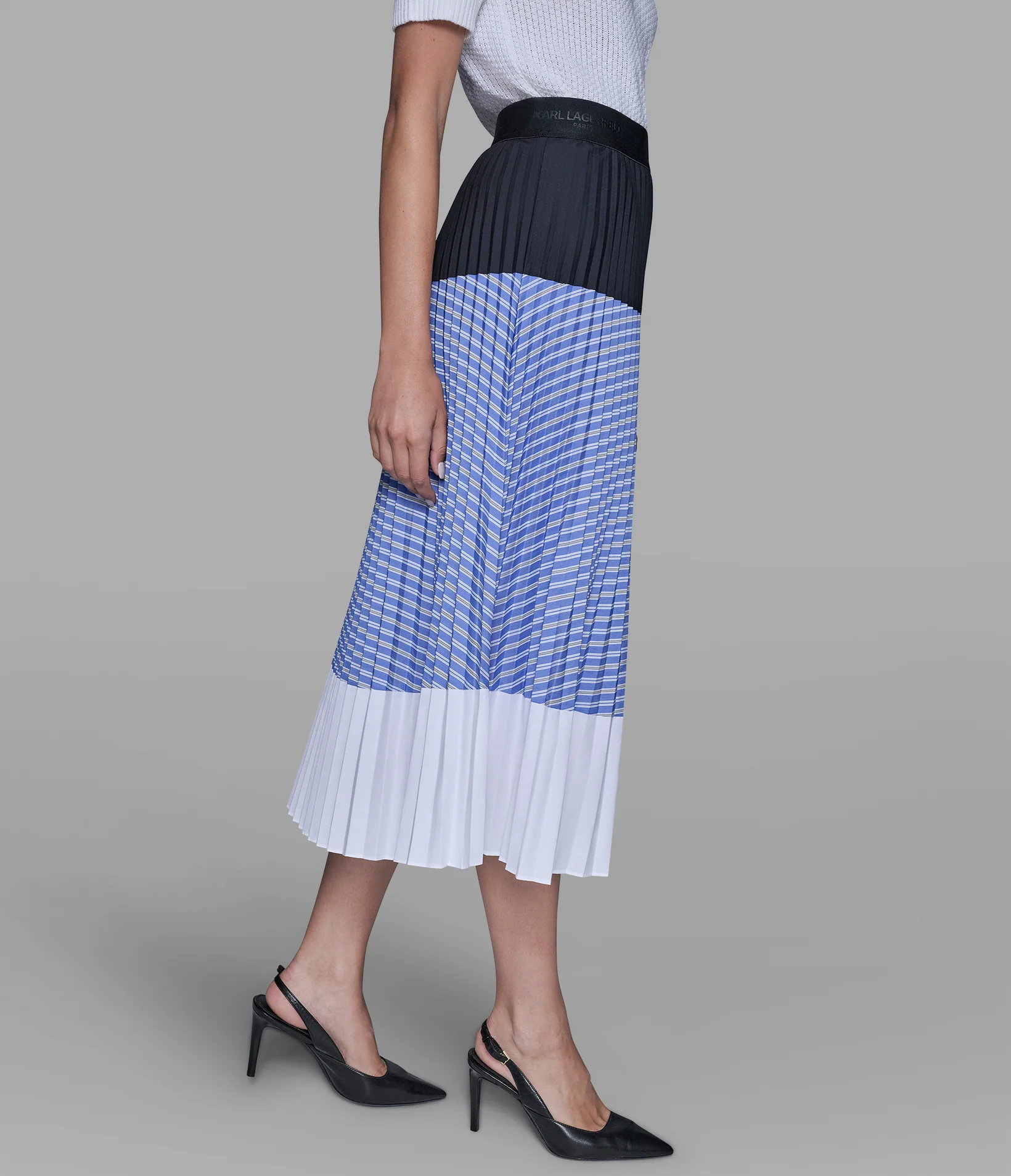 PLEATED COLORBLOCK SKIRT - Image 3