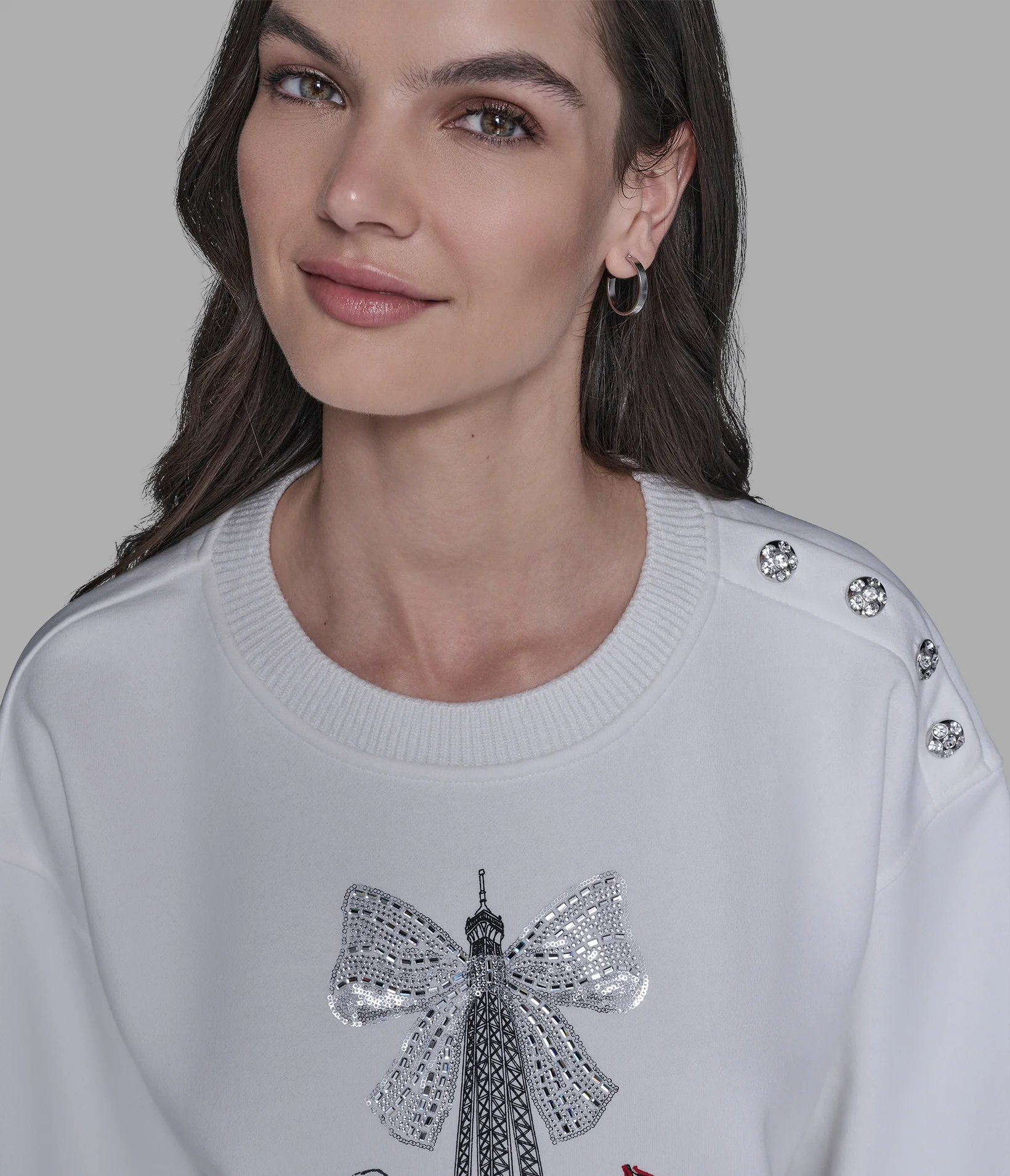 EIFFEL TOWER BOW SWEATSHIRT WITH BUTTONS - Image 5