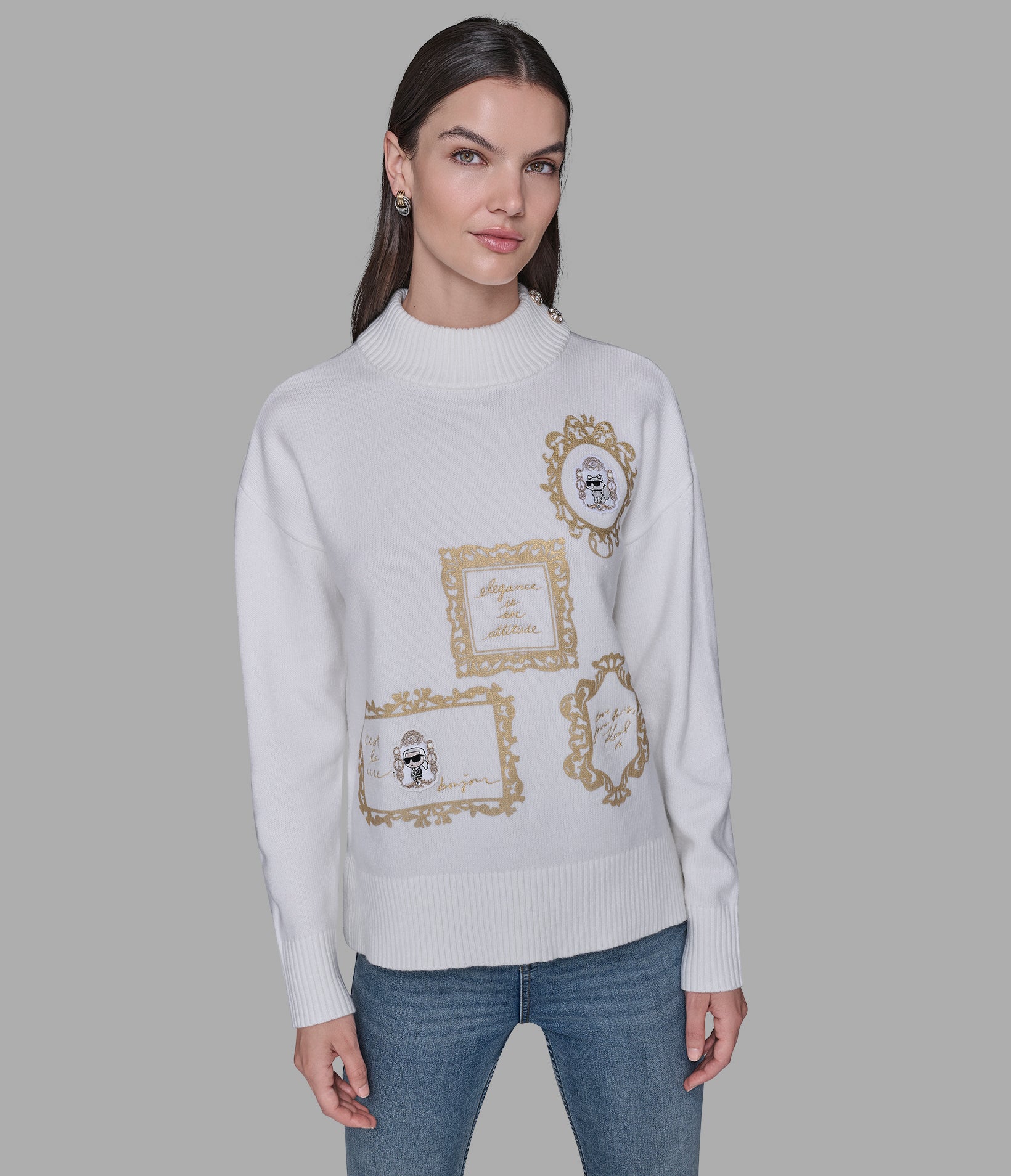 KARL AND CHOUPETTE FRAME SWEATER