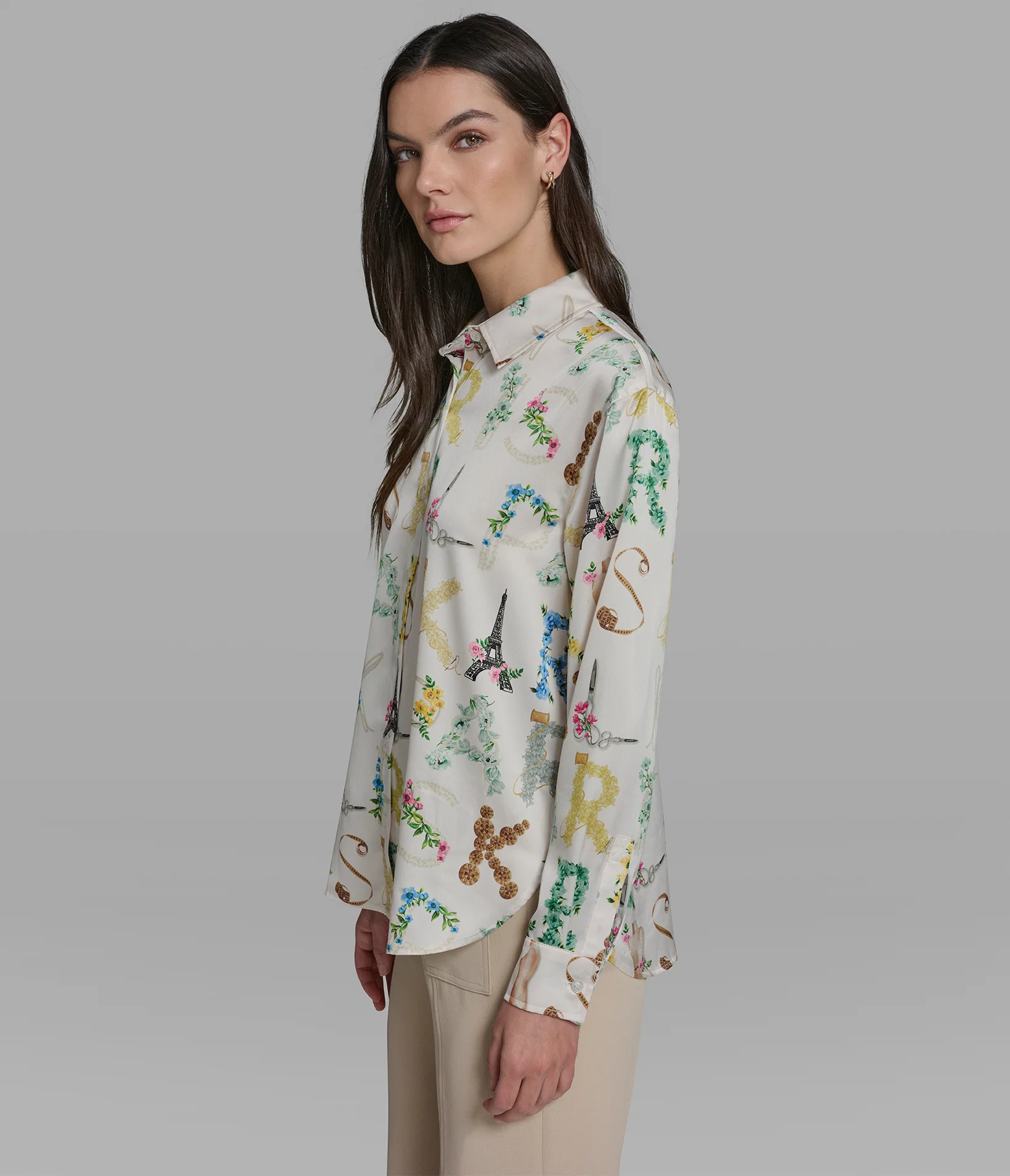 LONG SLEEVE KARL ATELIER PRINT BLOUSE - Image 3