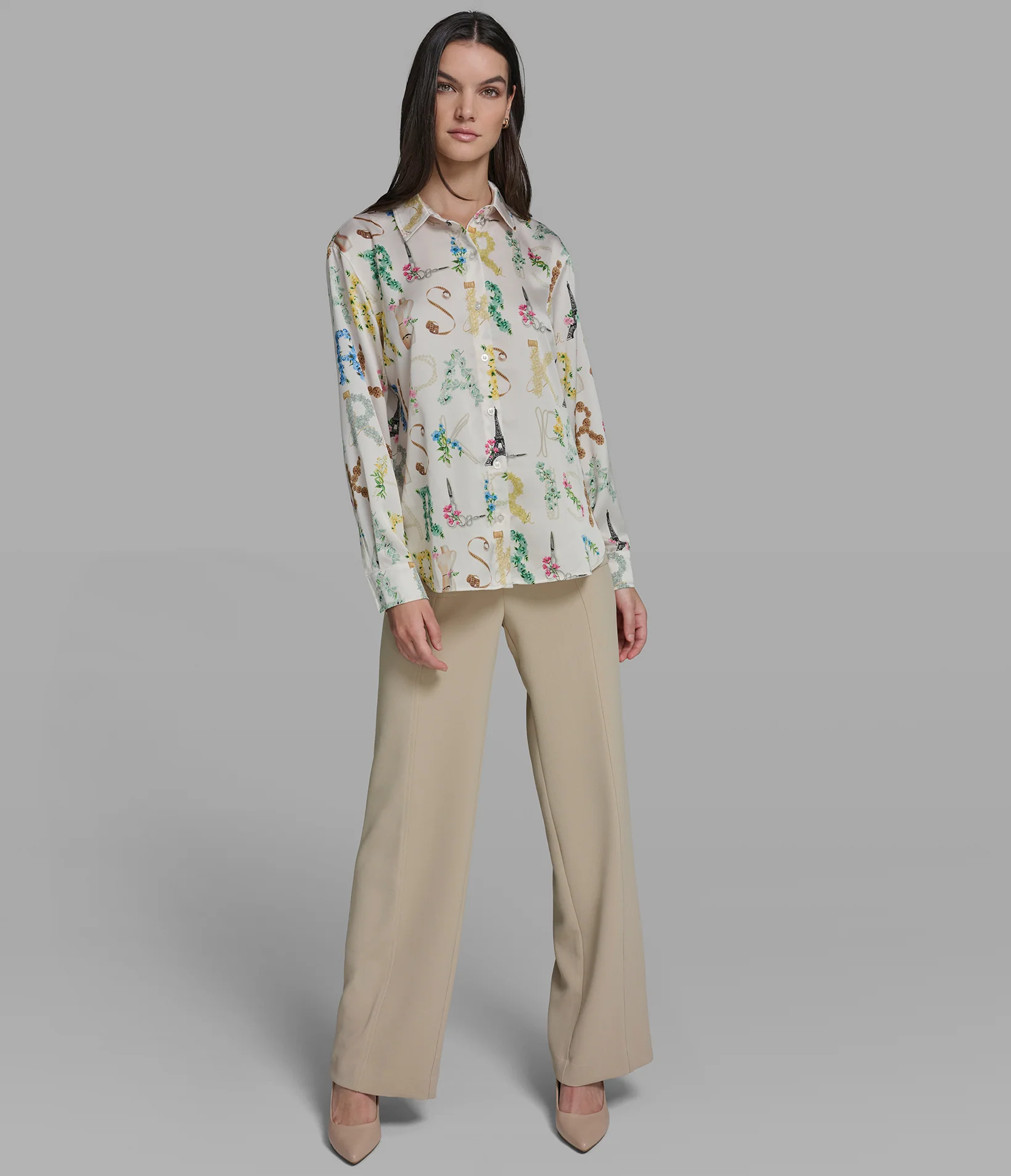 LONG SLEEVE KARL ATELIER PRINT BLOUSE - Image 4