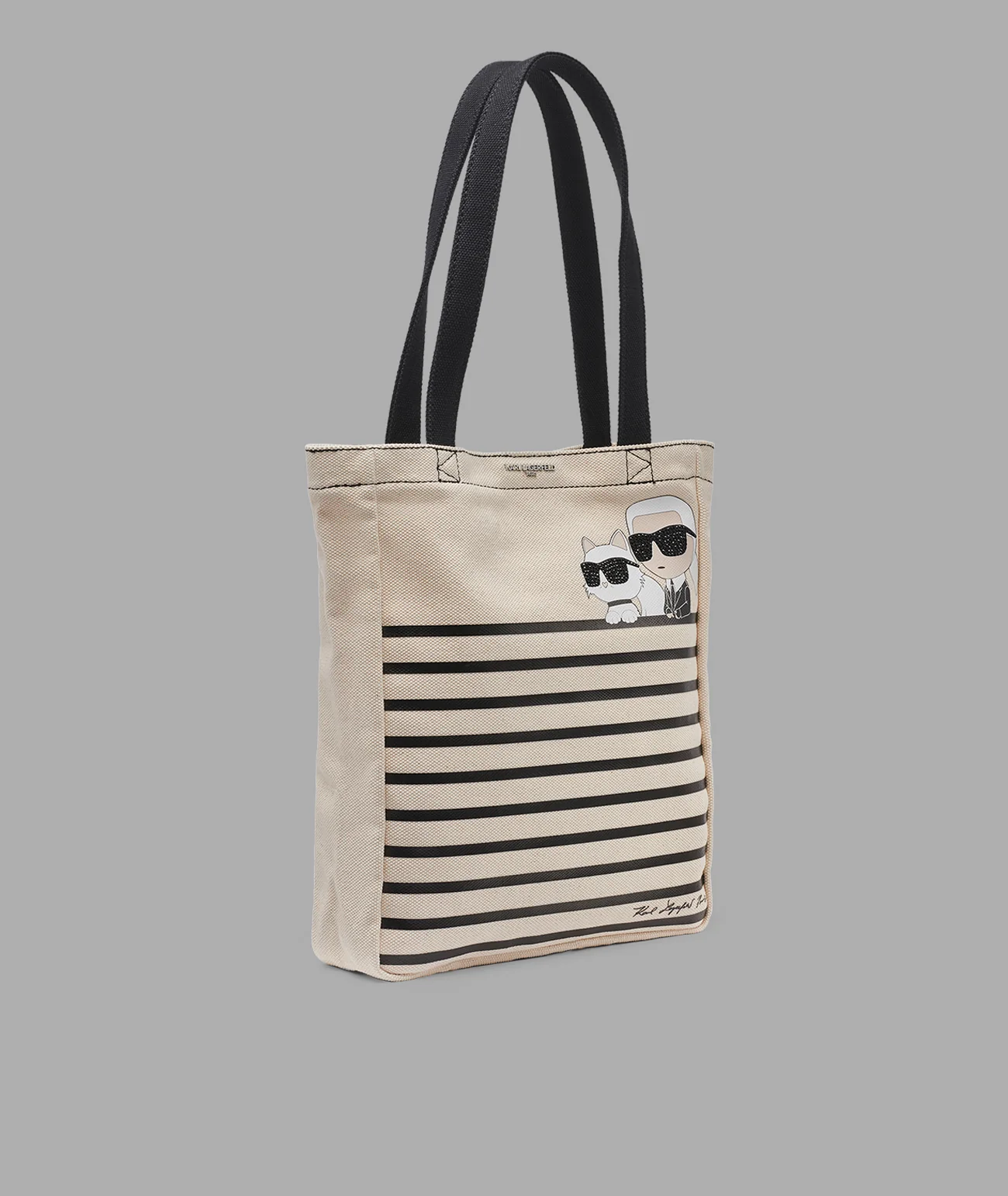 CANNES KARL & CHOUPETTE STRIPED TOTE - Image 2