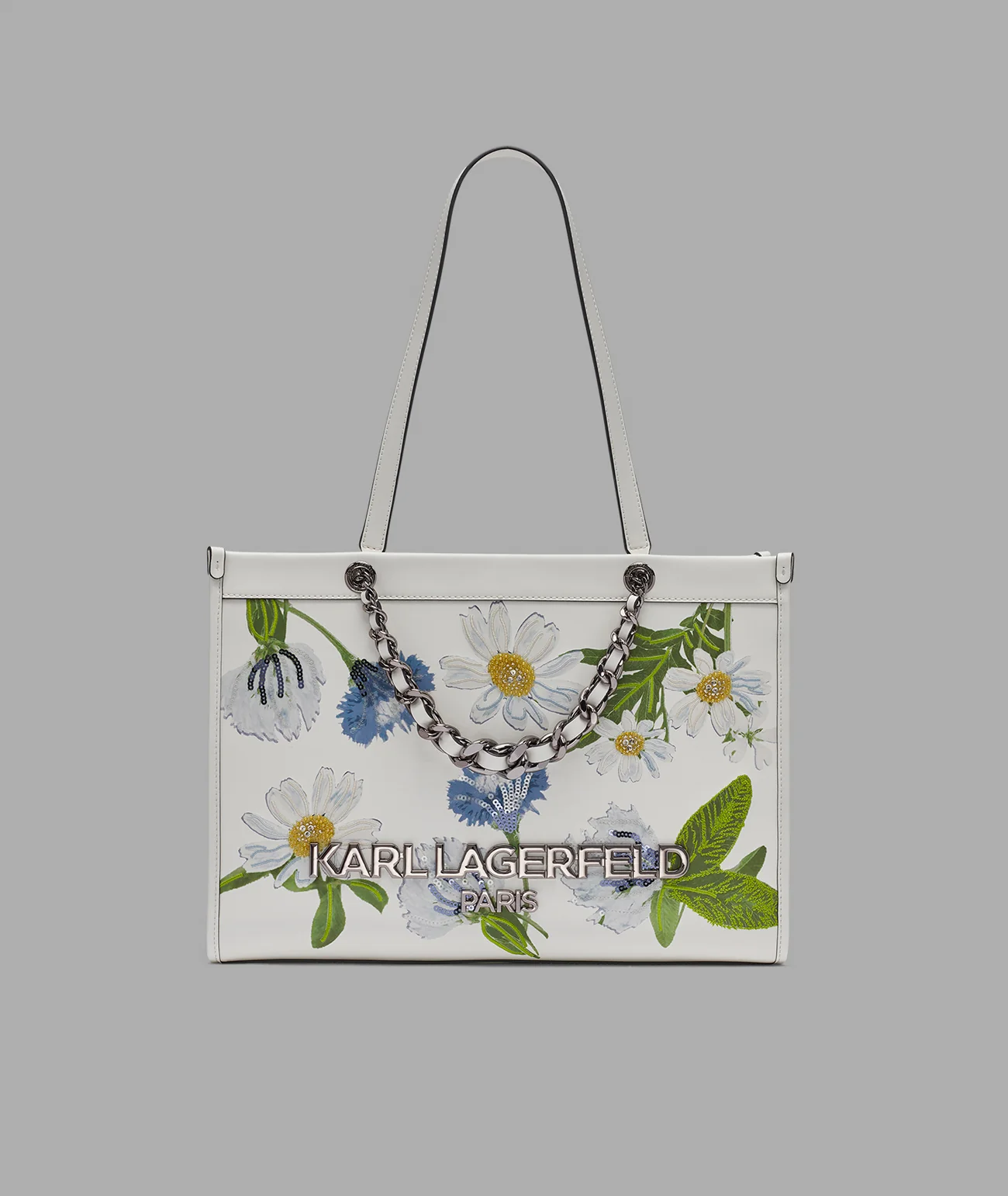 SAVOIE FLORAL TOTE WITH CHAIN STRAP