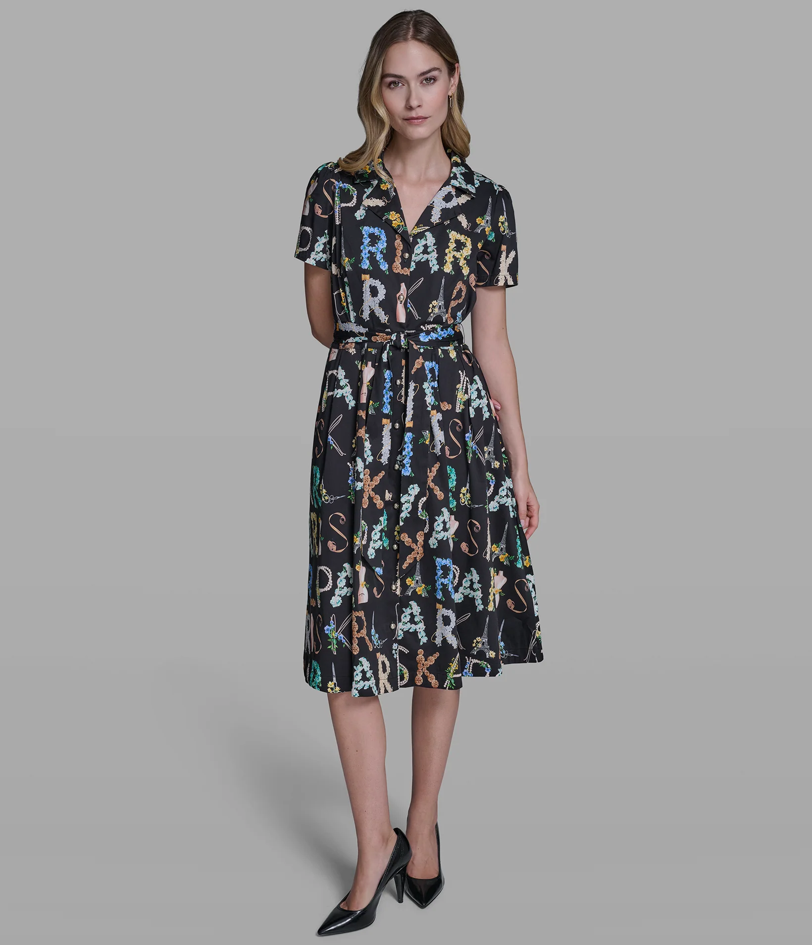 SHORT SLEEVE MIDI WRAP DRESS - Image 4