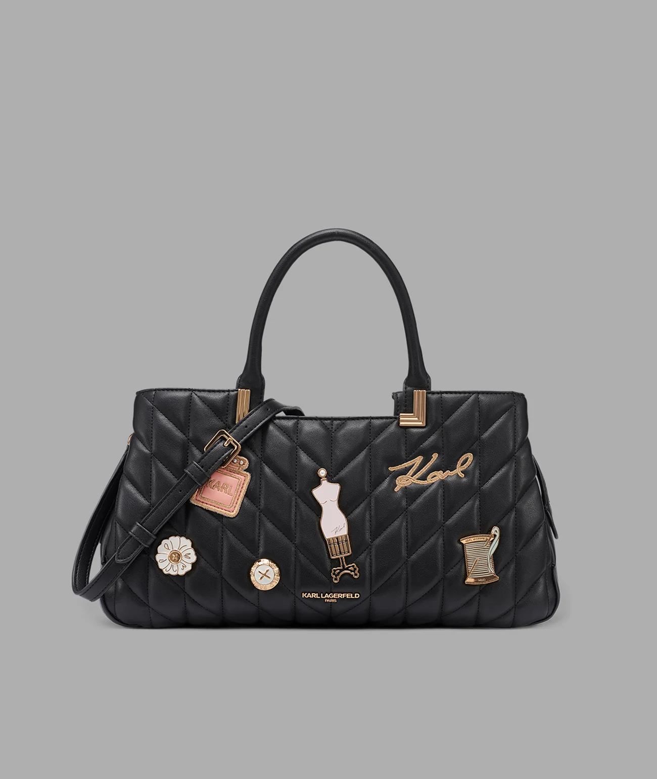 MERIBEL SATCHEL WITH OVERSIZED FASHION PINS