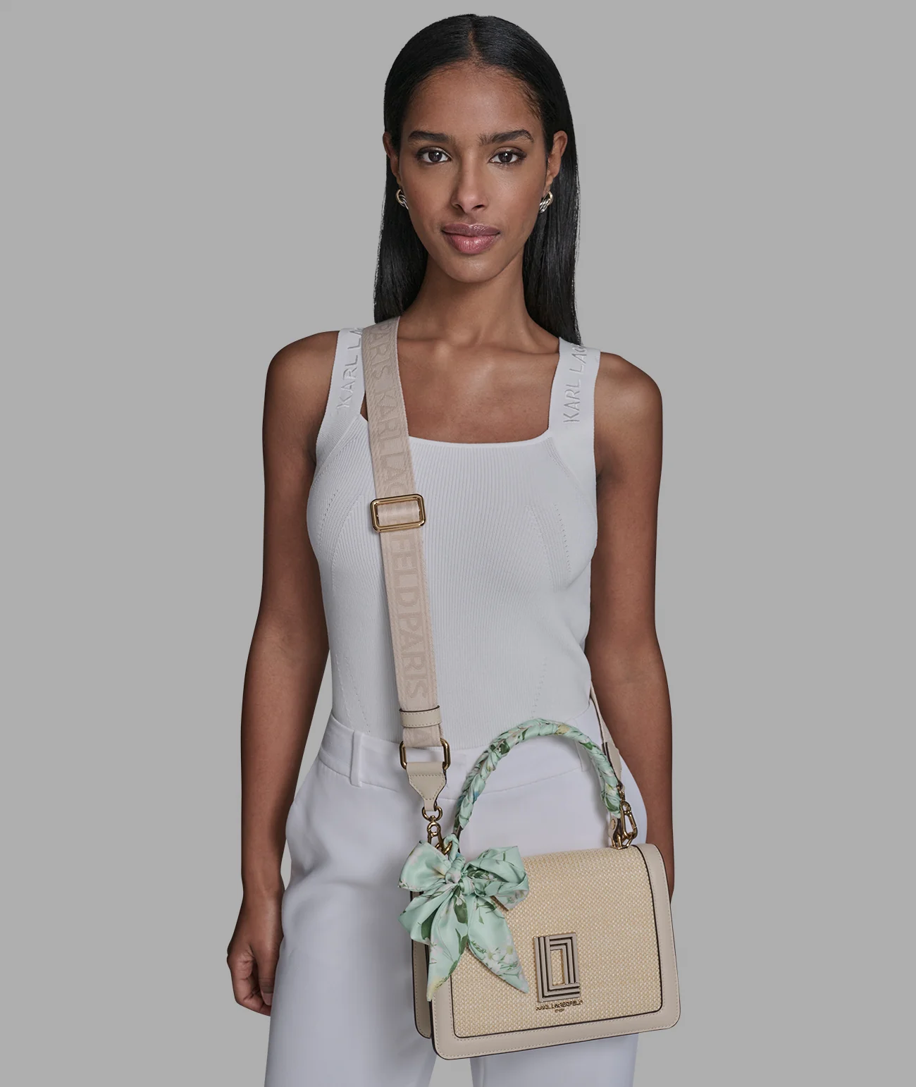 SIMONE RAFFIA SATCHEL WITH FLORAL BOW - Image 6