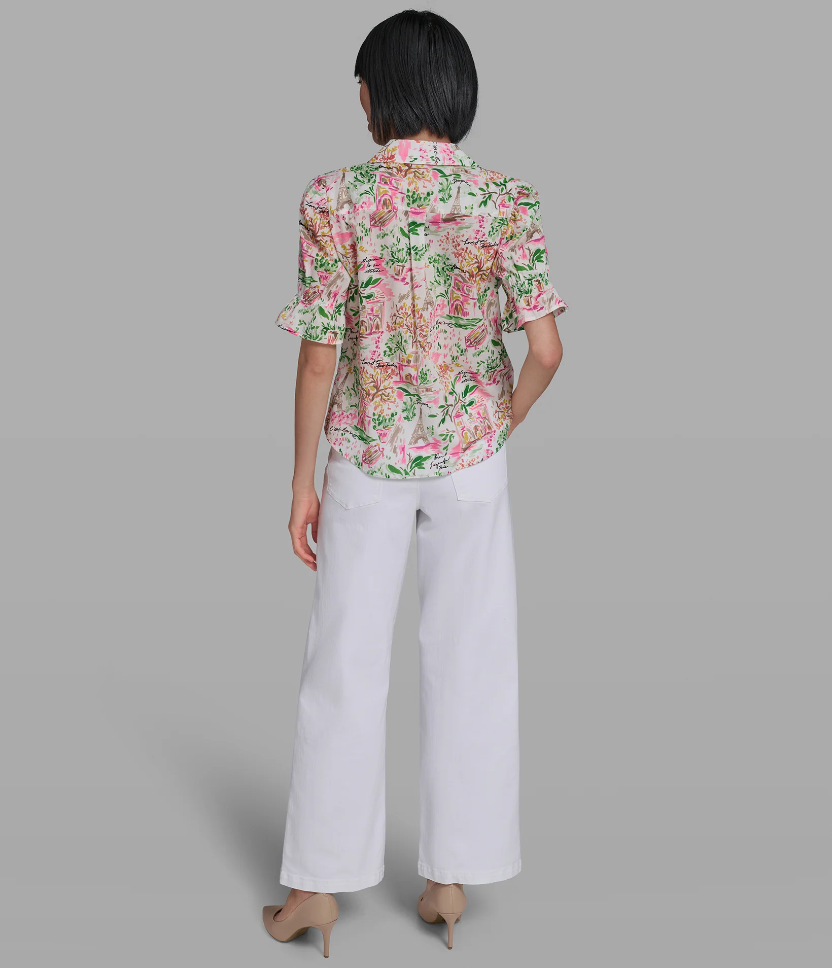 FLUTTER SLEEVE FLORAL SHIRT - Image 2