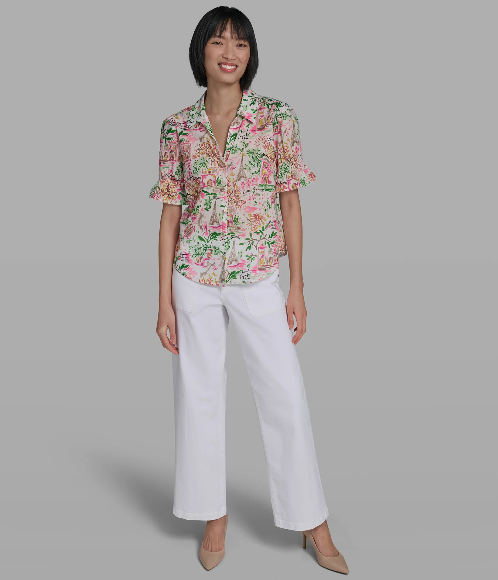 FLUTTER SLEEVE FLORAL SHIRT - Image 3
