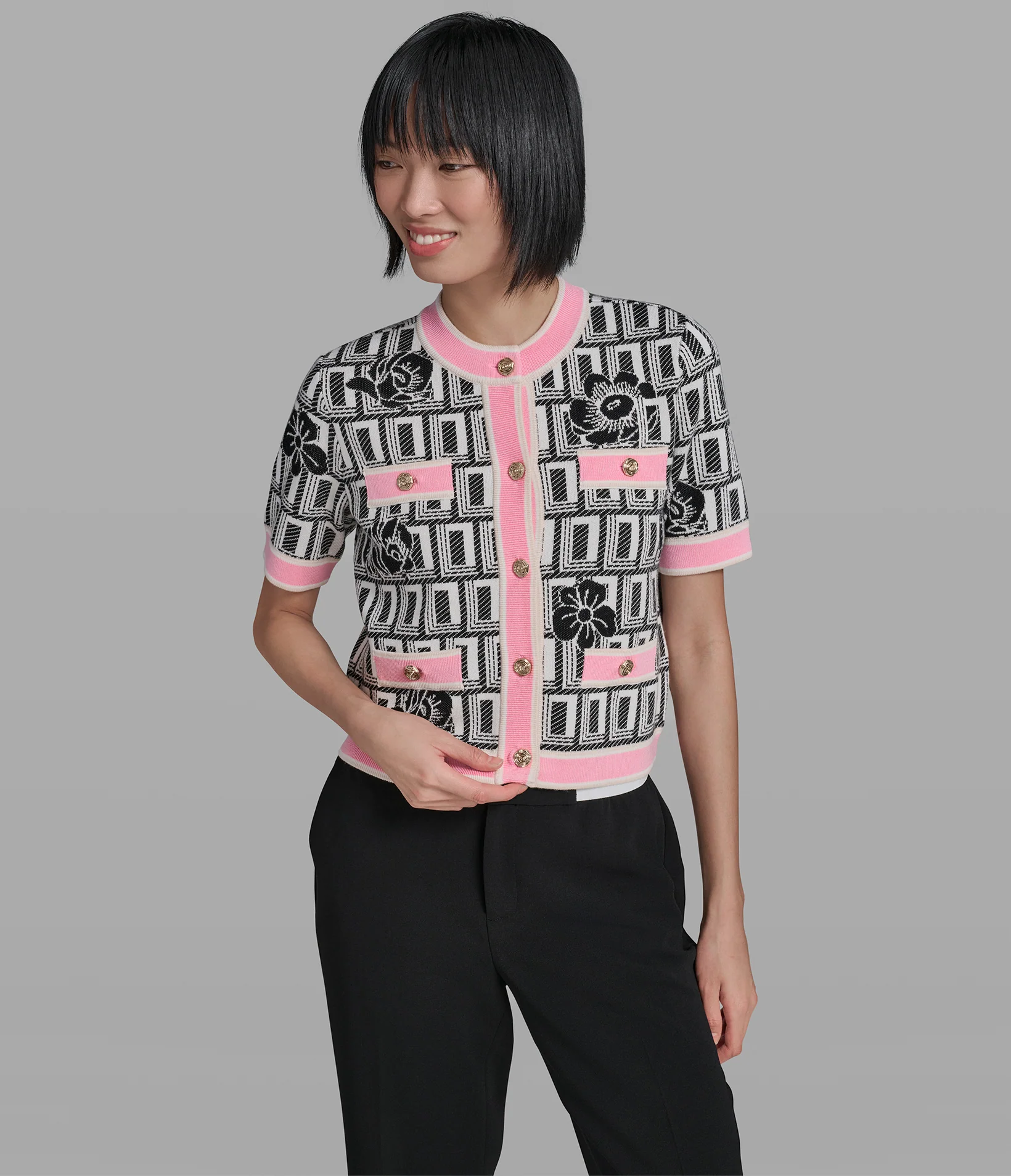 CO-ORD SHORT SLEEVE DOUBLE L CARDIGAN - Image 2