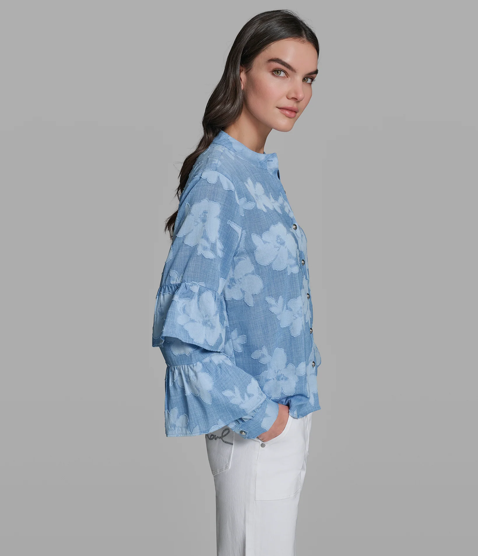JACQUARD BUTTON DOWN TOP - Image 3