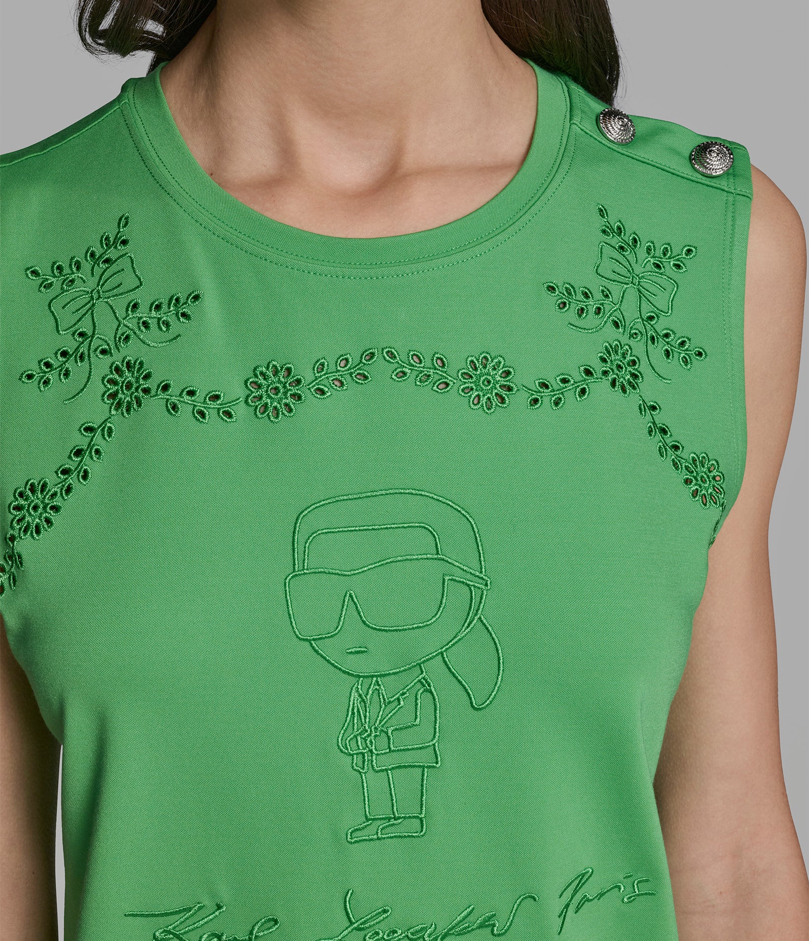KARL EYELET KNIT TOP - Image 7