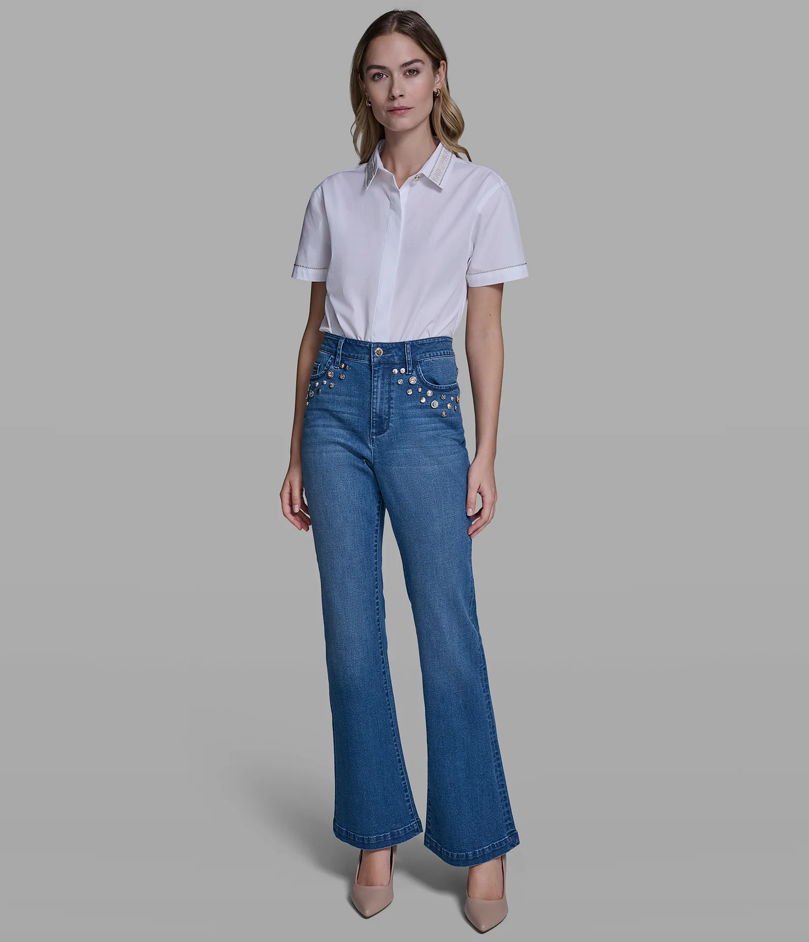 STUDDED POCKET STRAIGHT LEG JEAN - Image 5