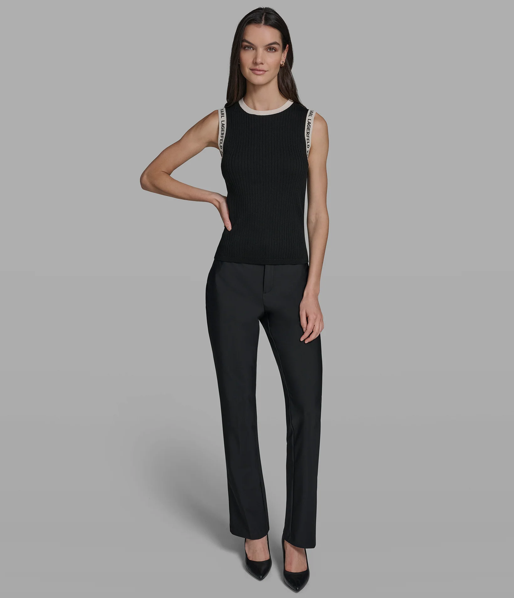 SWEATER TANK WITH LOGO TRIM DETAIL - Image 4