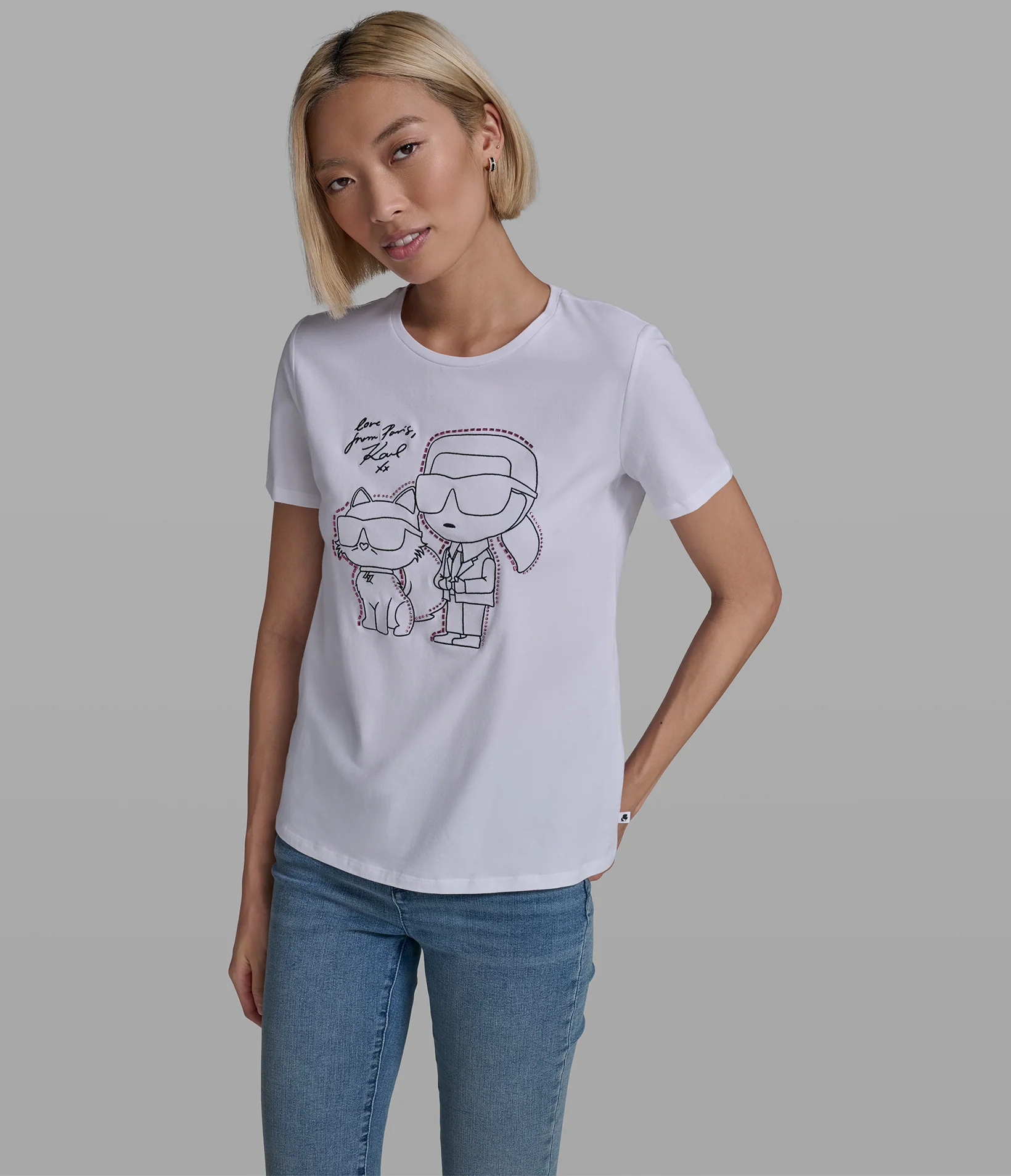 EMBELLISHED DUO OUTLINE TEE - Image 4