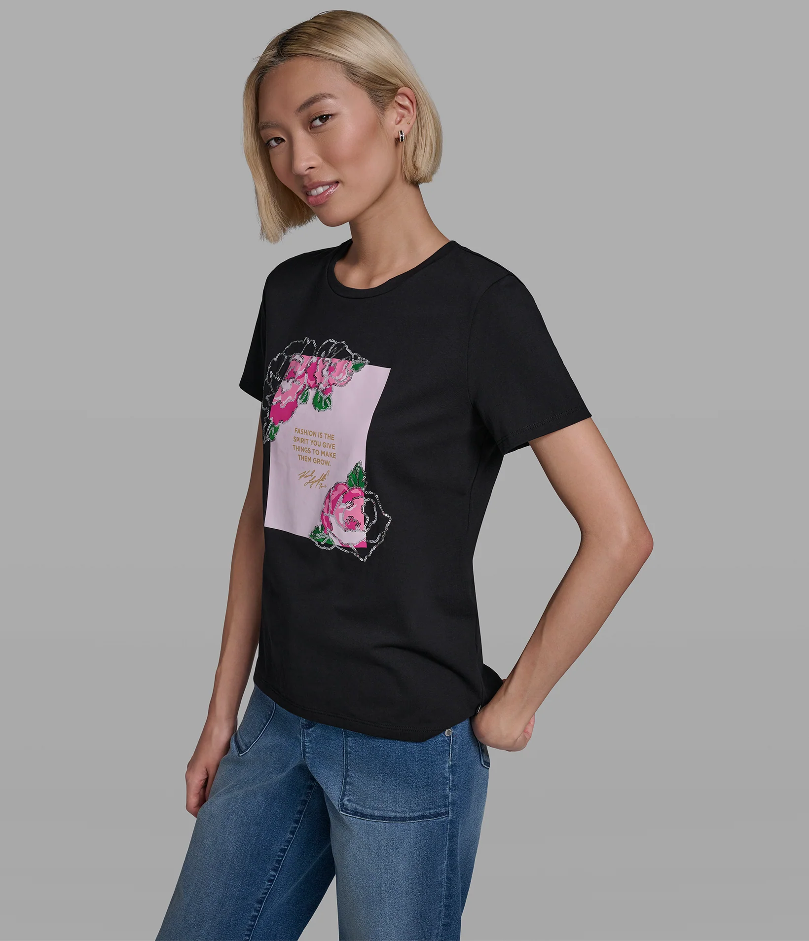FLORAL QUOTE LOGO TEE - Image 3