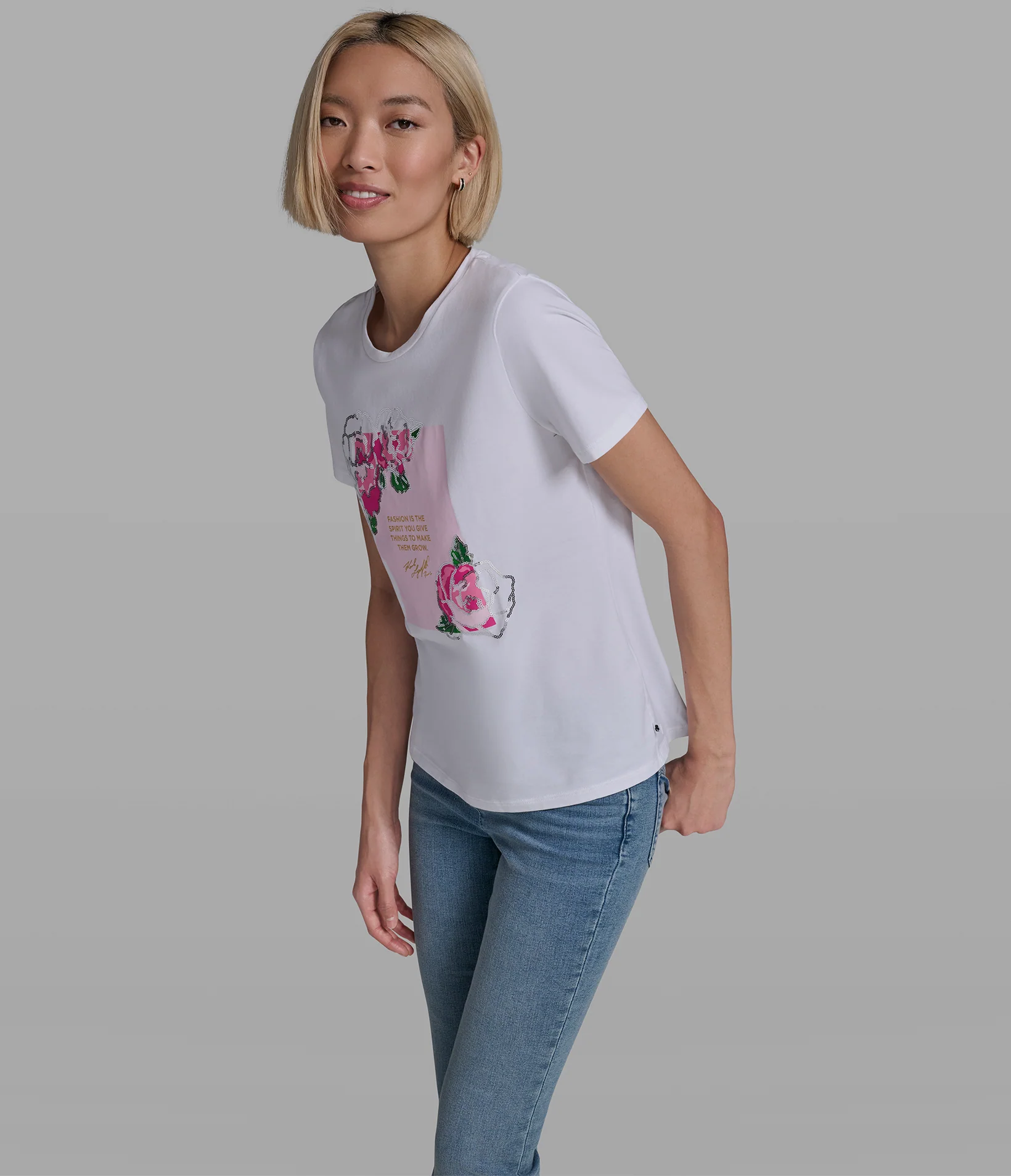 FLORAL QUOTE LOGO TEE - Image 3