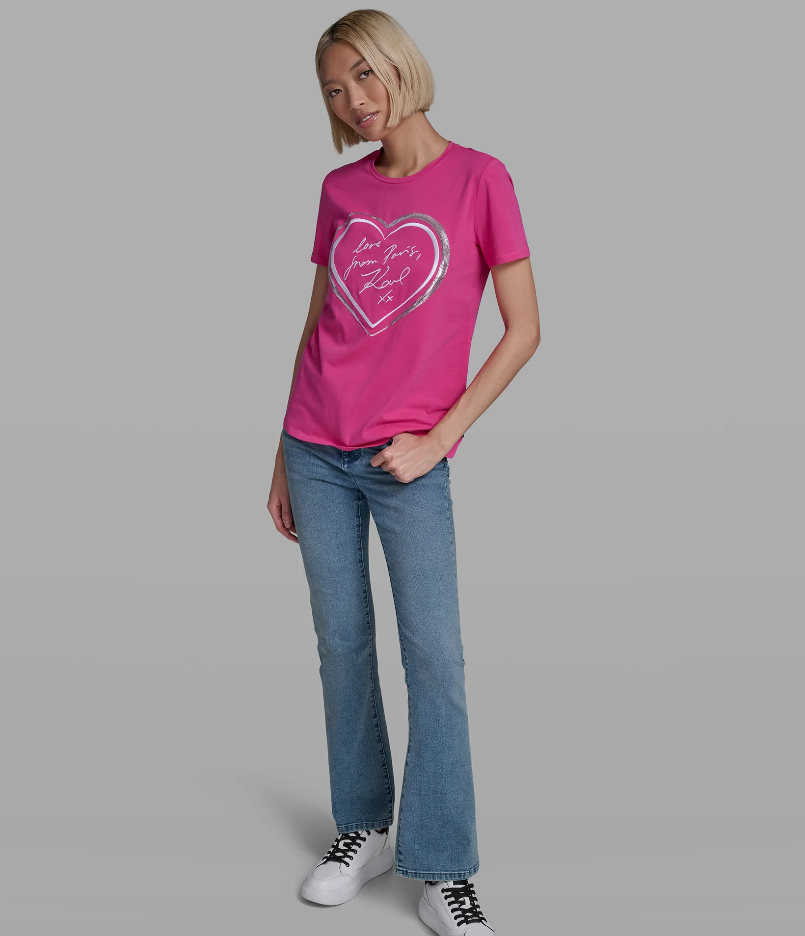 SEQUIN HEART LOGO TEE - Image 4