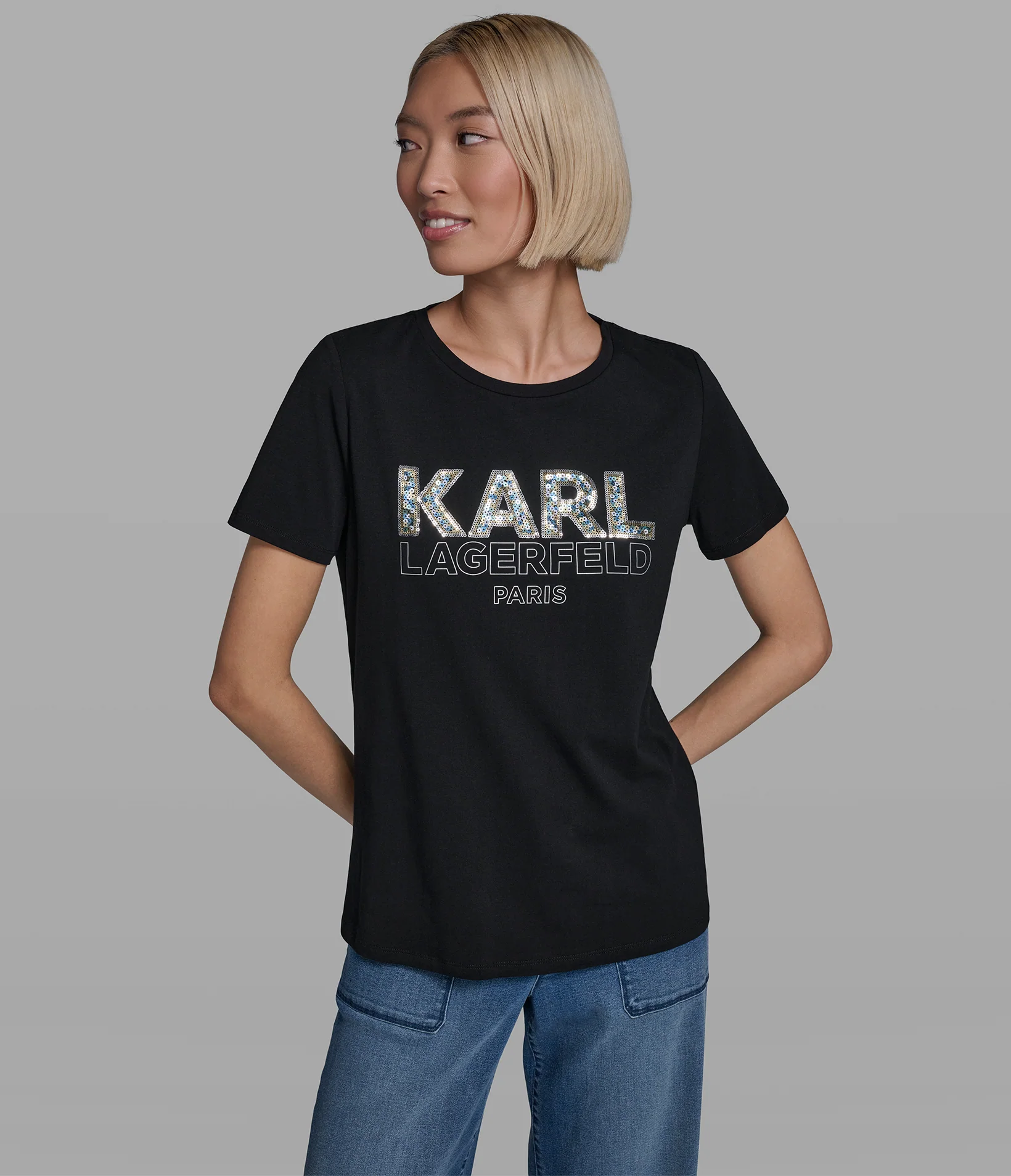 SEQUIN KARL LOGO TEE