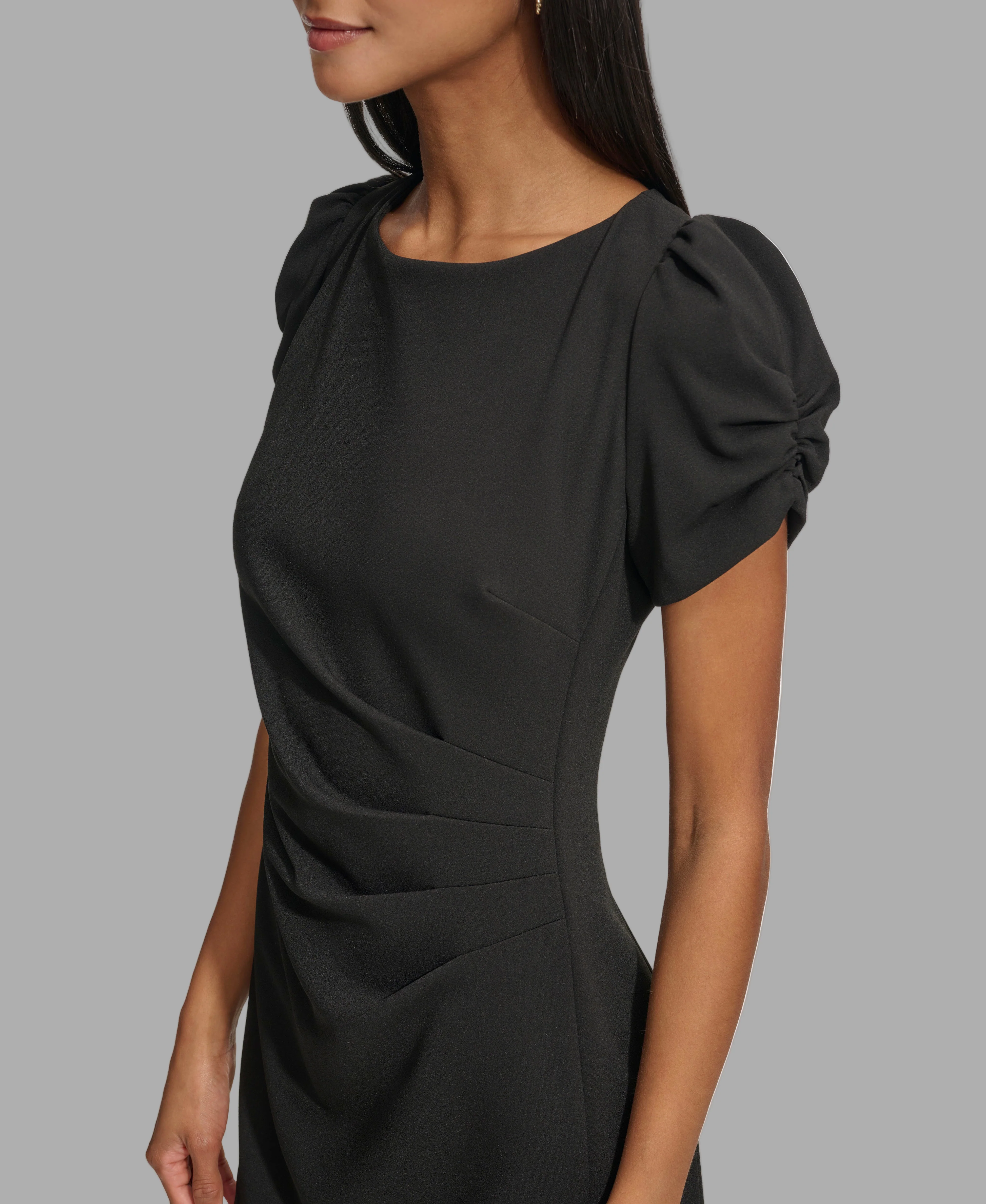 ROUCHED SHEATH DRESS WITH PUFF SLEEVES - Image 5