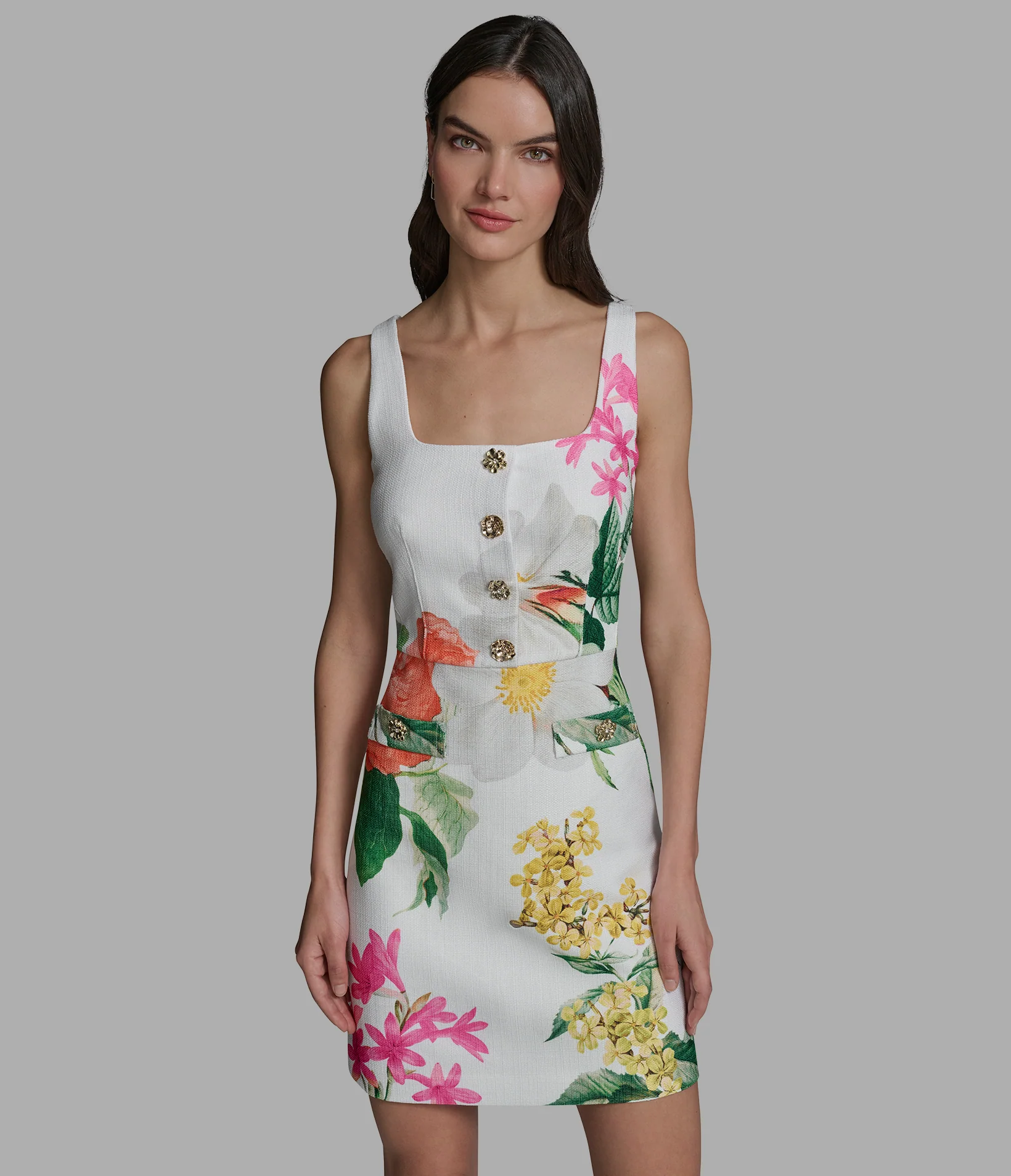 FLORAL TWEED FIT AND FLARE DRESS - Image 4
