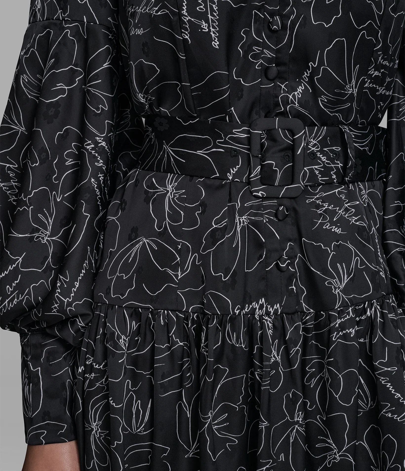 FLORAL OUTLINE SHIRT DRESS - Image 5
