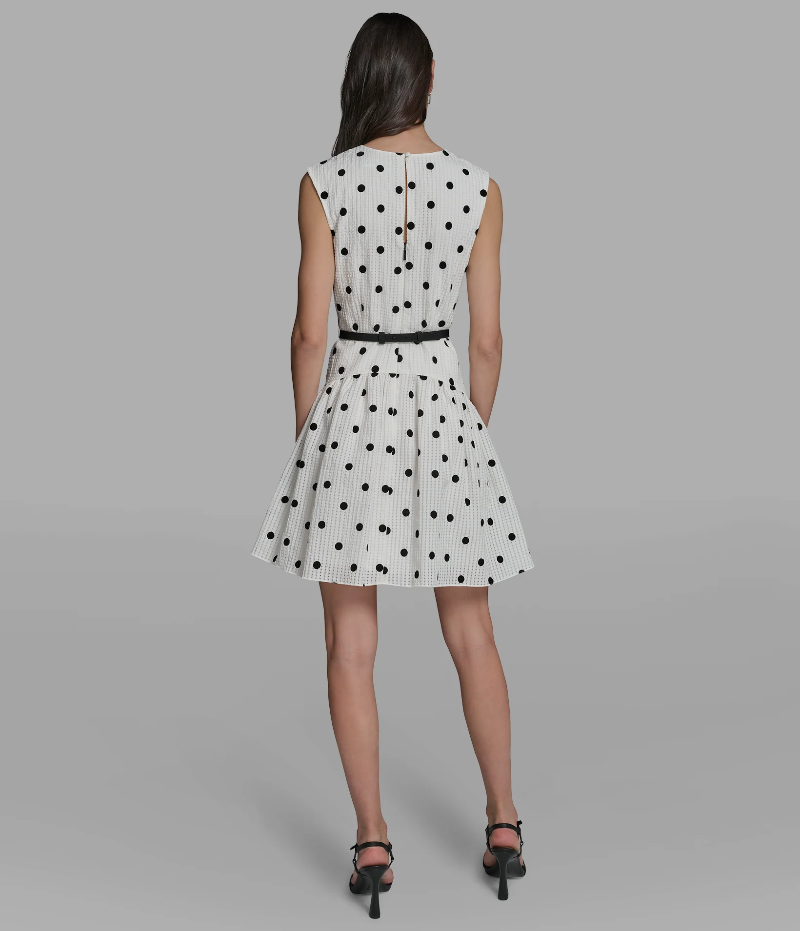 POLKA DOT SEERSUCKER A-LINE DRESS - Image 3
