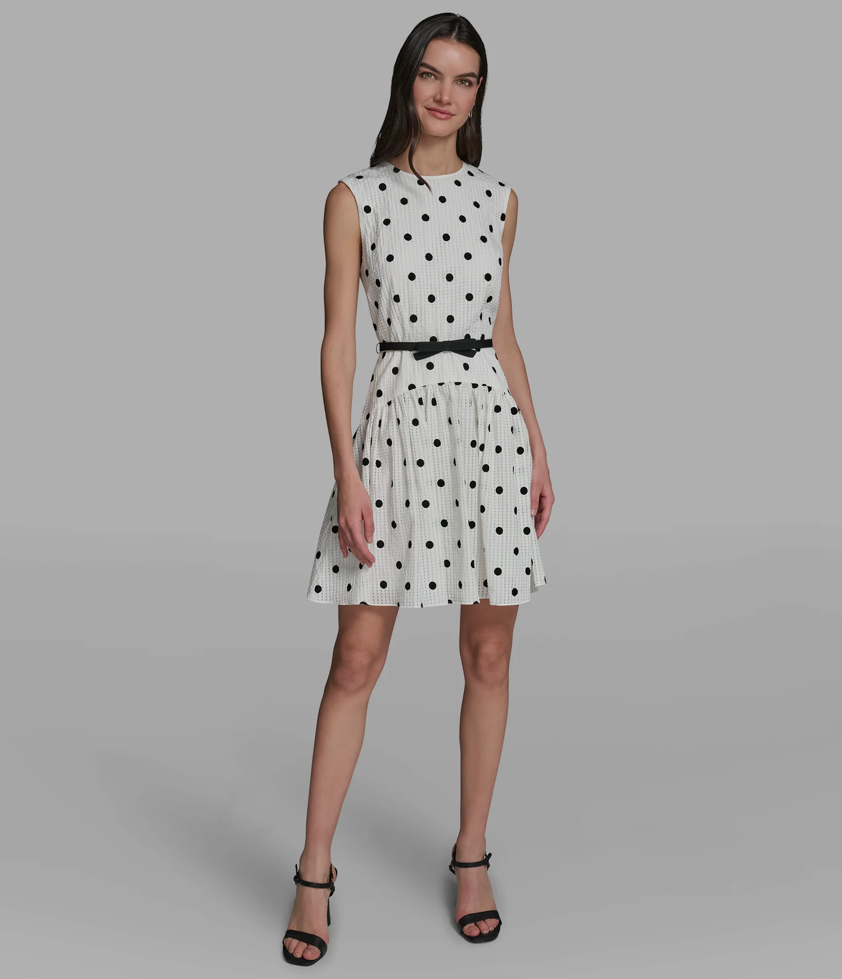 POLKA DOT SEERSUCKER A-LINE DRESS - Image 4