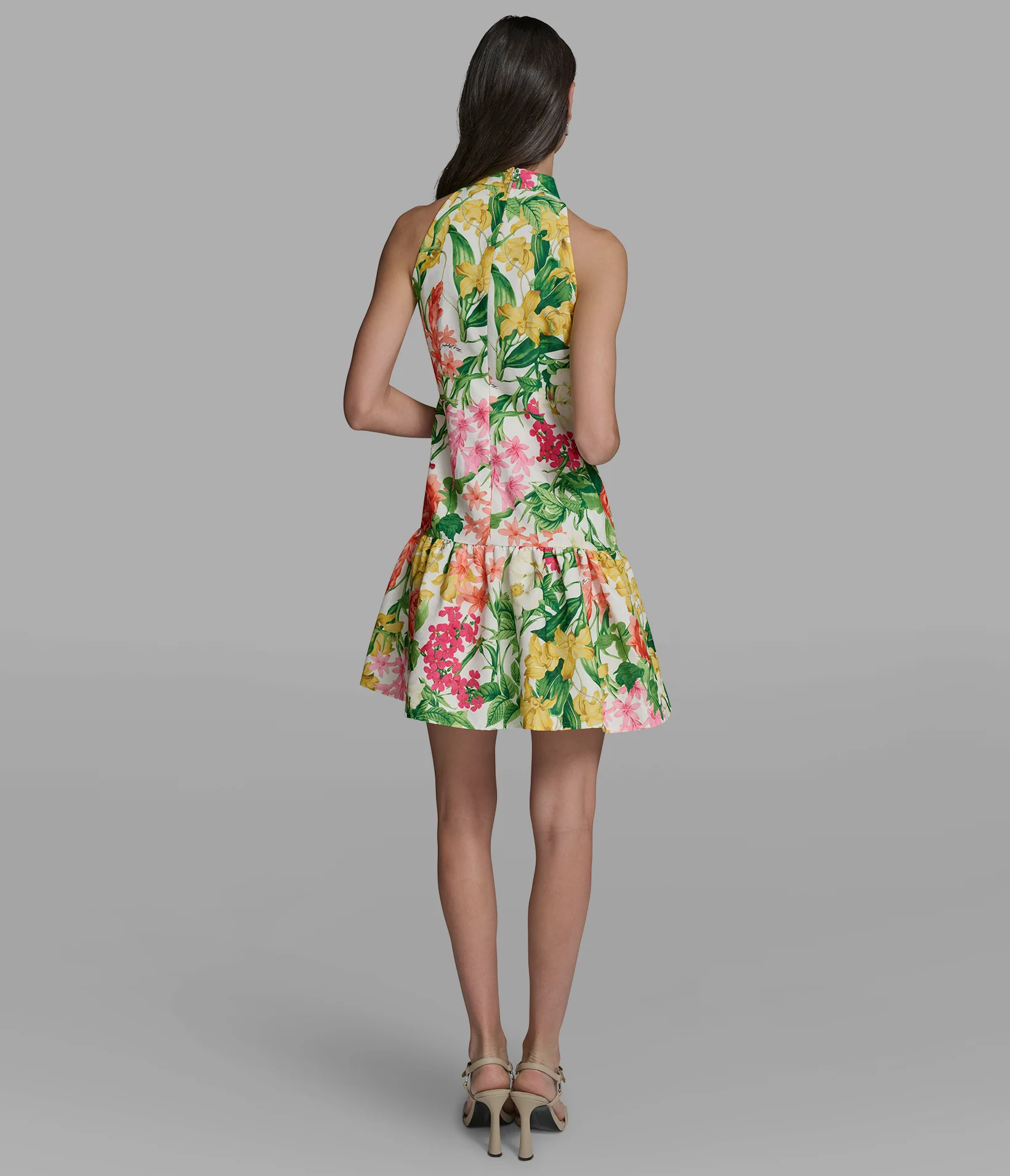 FLORAL HALTER DRESS WITH DROP WAIST - Image 2