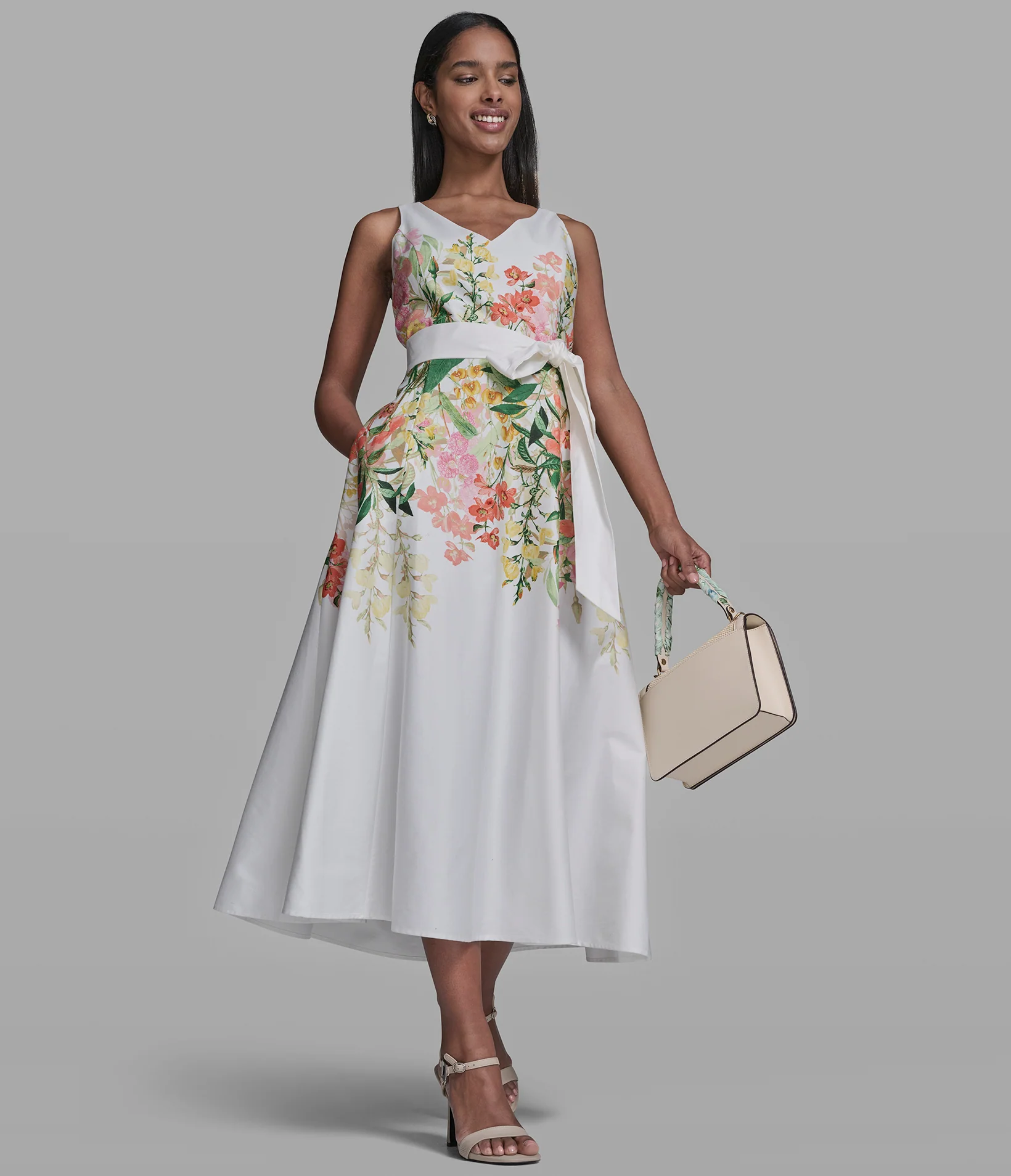 SLEEVELESS FLORAL MAXI DRESS