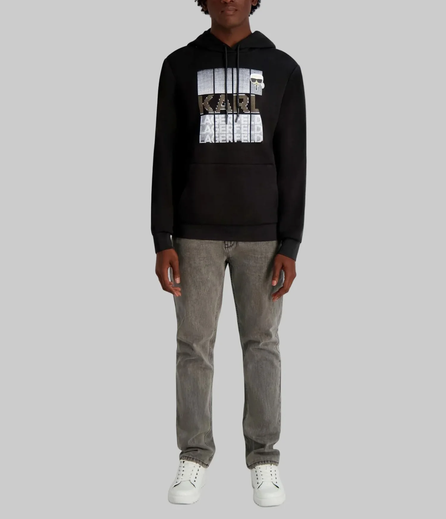 FAUX EMBROIDERED LOGO HOODIE - Image 3