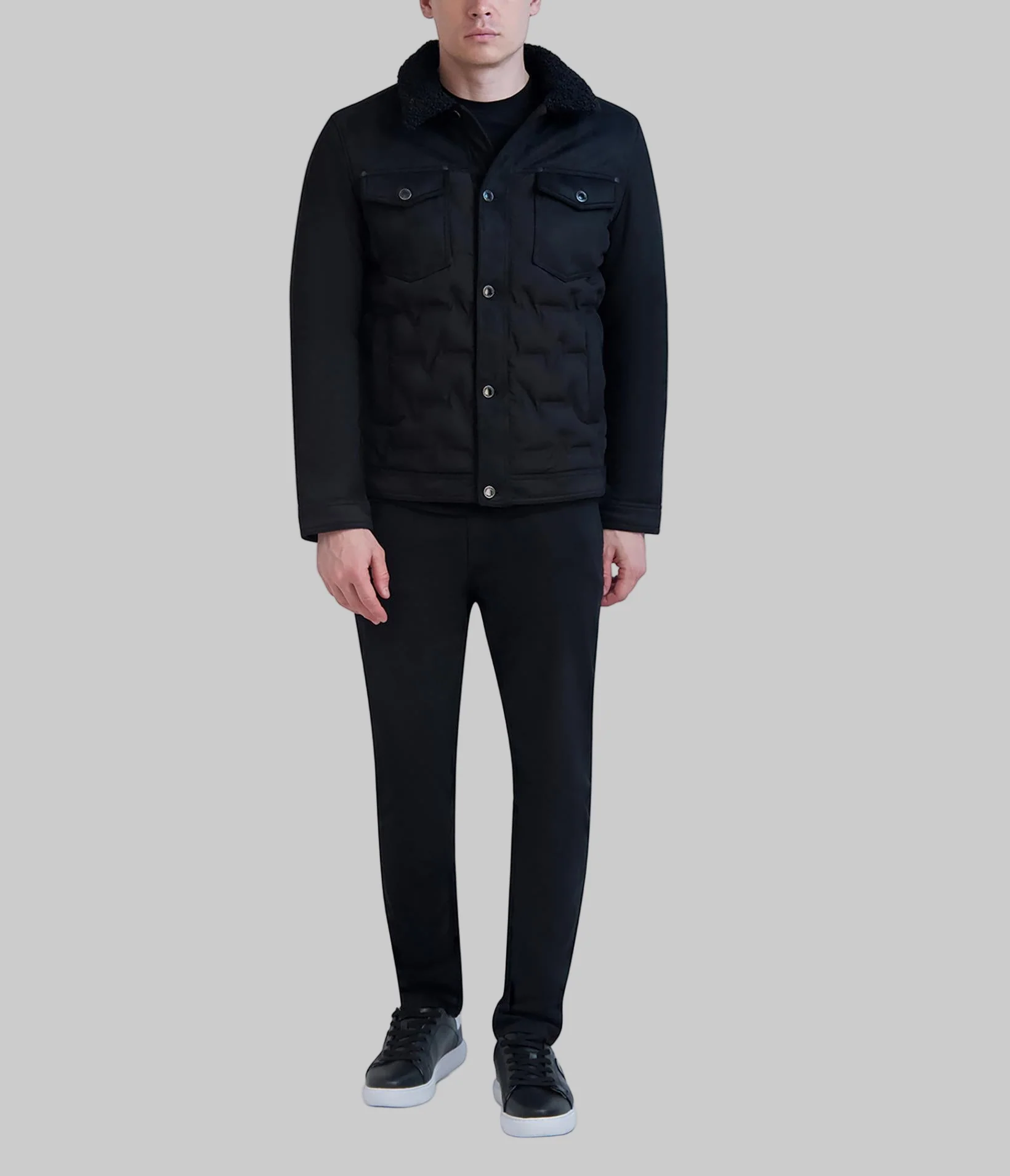 FAUX SUEDE TRUCKER JACKET - Image 4