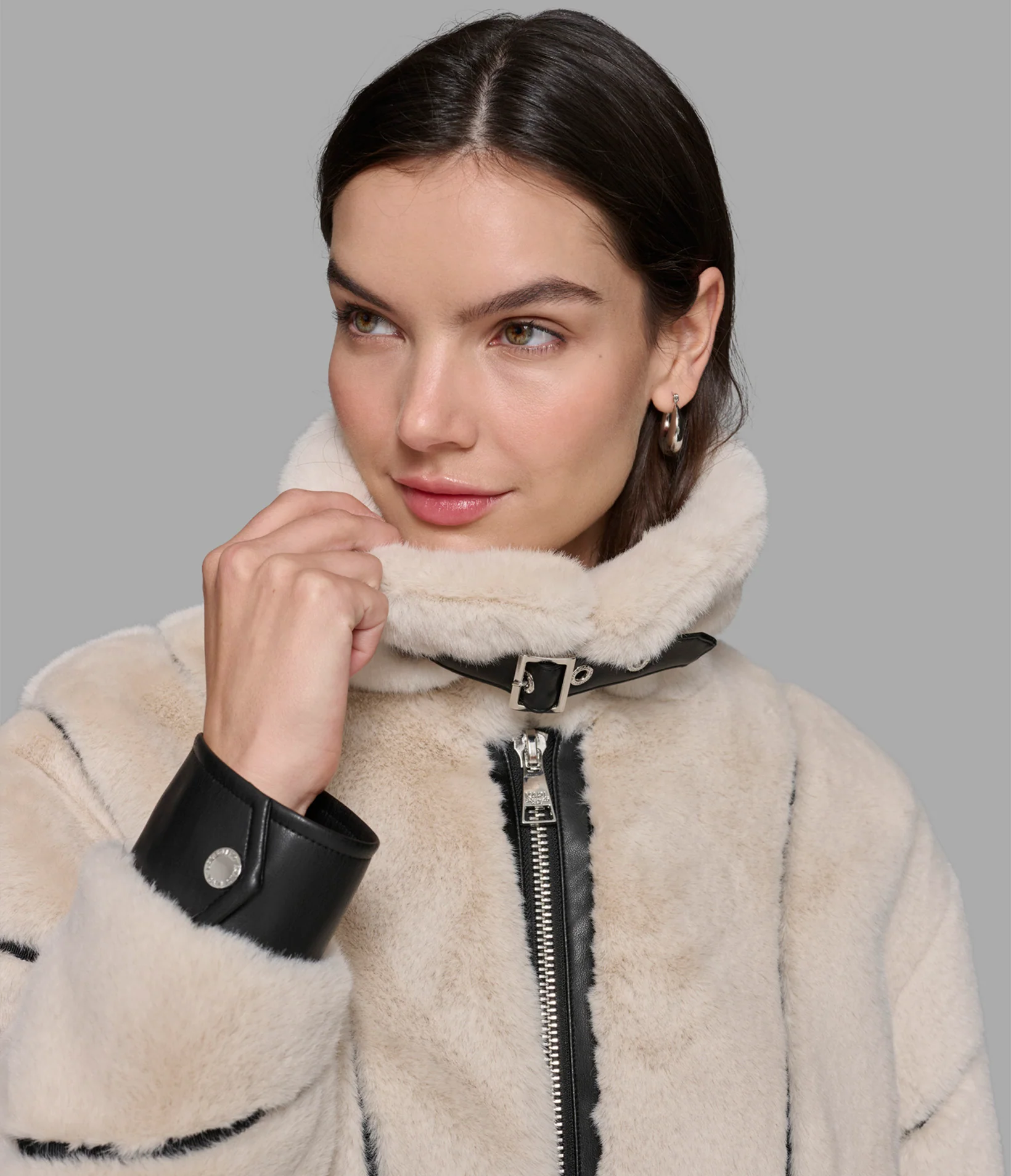 CHANNEL FAUX MINK AND PU BOMBER - Image 8